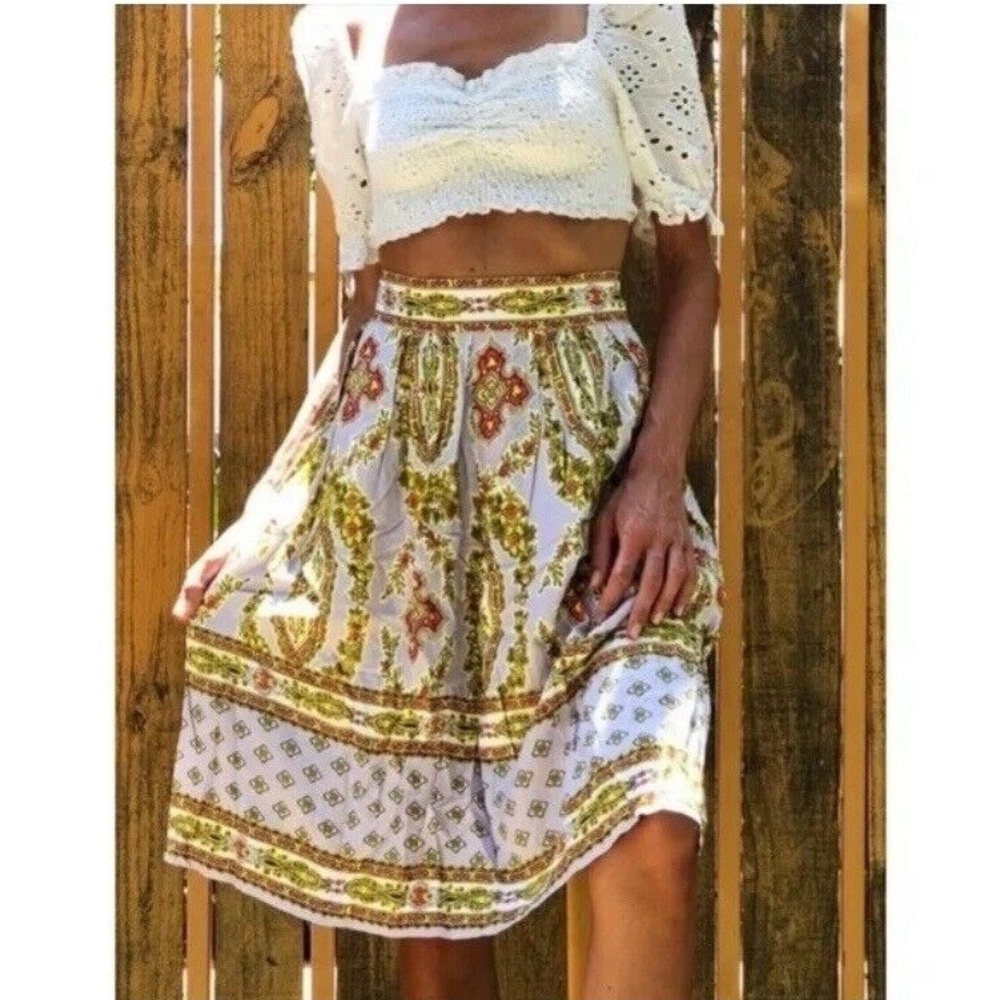 Anthropologie | Echarpe Lilac Brocade Pleated Skirt | Size 6 | MSRP $140